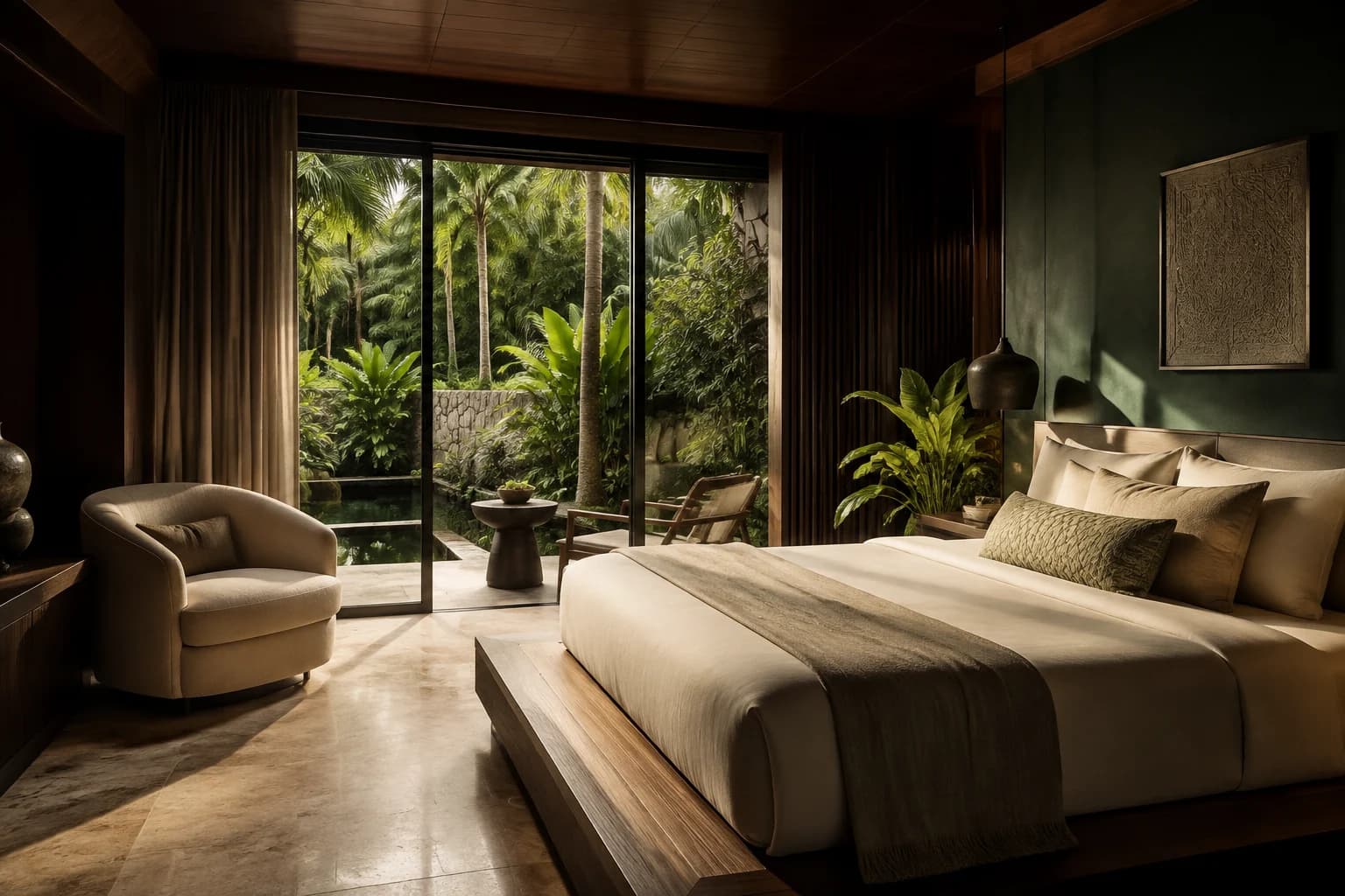 A beautifully prepared guest suite in natural afternoon light